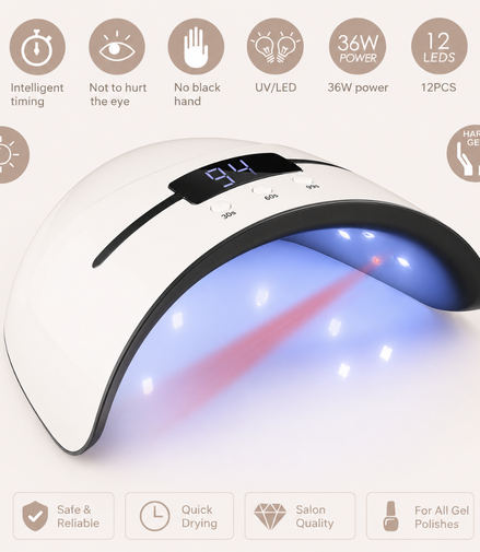 CYA Beauty 36W UV/LED Nail Lamp – Salon Gel Dryer